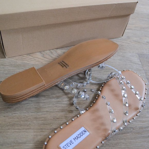 NWT Steve Madden Skyler Crystal Studded Strappy Sandals - Picture 3 of 3